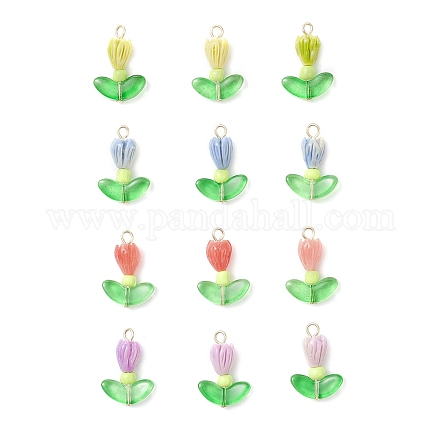 12 шт. подвески из окрашенного в два цвета синтетического коралла PALLOY-JF04544-1