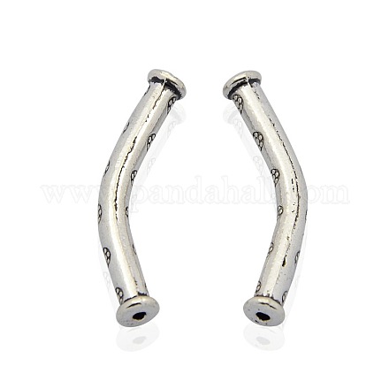 Tibetan Style Alloy Curved Tube Beads PALLOY-J377-40AS-1