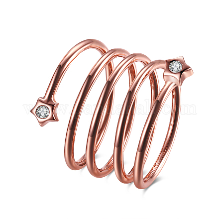Ottone zirconi cinque loop con anelli di barretta stella per la festa RJEW-BB16307-8RG-1