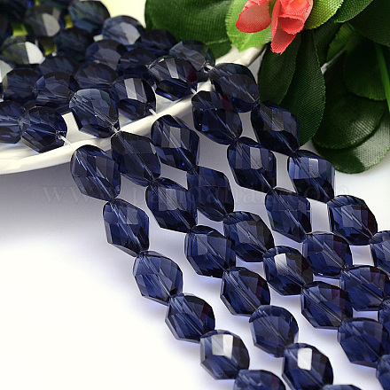 Chapelets de perles de cristal autrichien imitation polyèdre à facettes G-M190-13x10mm-20A-1