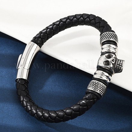 Плетеные браслеты из кожаного шнура из микрофибры BJEW-D304-08AS-1