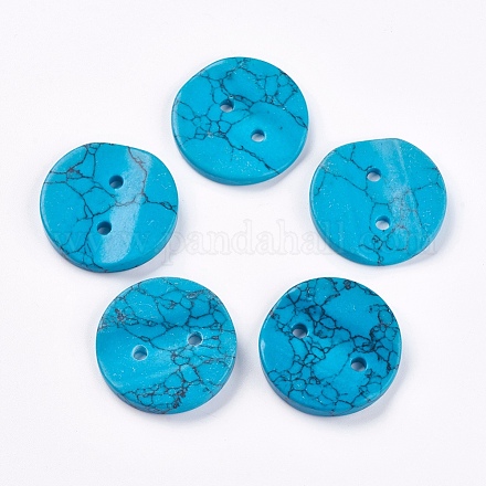 Boutons turquoises synthétiques G-K275-04A-1