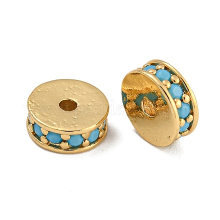 Стойки обшивки латунь микро проложить кубического циркония бусы KK-U030-27G-05-1