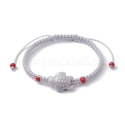 Bracelets de perles tressées tortue en porcelaine BJEW-JB10058-04-1