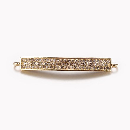 Long-Lasting Plated Brass Micro Pave Cubic Zirconia Links ZIRC-L072-17A-G-1