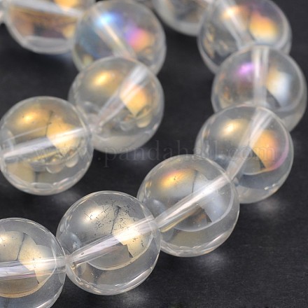 AB Color Plated Transparent Glass Round Bead Strands EGLA-J057-AB01-16mm-1