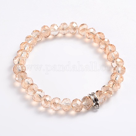 Bracelets extensibles avec perles en verre électrolytique BJEW-JB02012-05-1