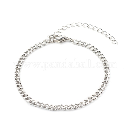 304 Stainless Steel Curb Chain Bracelets BJEW-JB06611-1