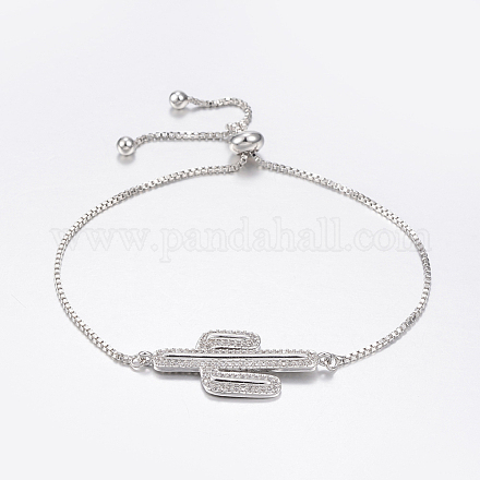 Bracelets bolo extensibles en laiton avec zircon cubique de micro pavé BJEW-G586-12P-1