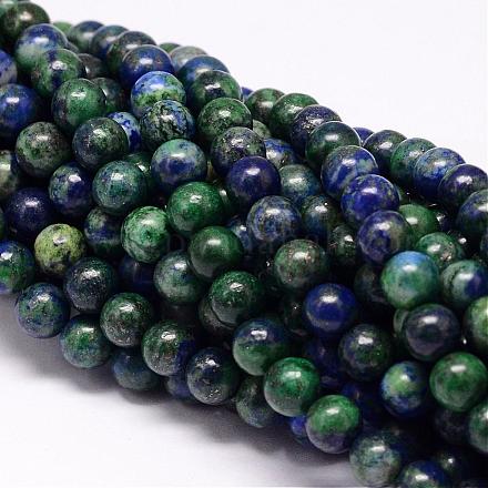 Natural Chrysocolla and Lapis Lazuli Beads Strands G-P132-09-6mm-1