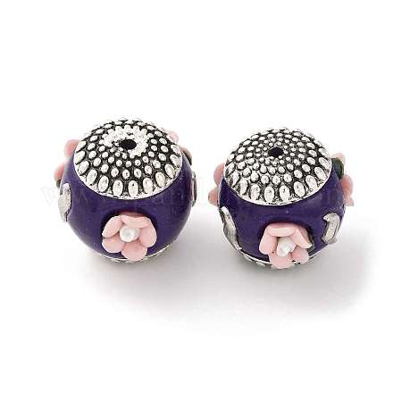 Круглые бусины из смолы ручной работы из Индонезии IPDL-P005-13AS-01-1