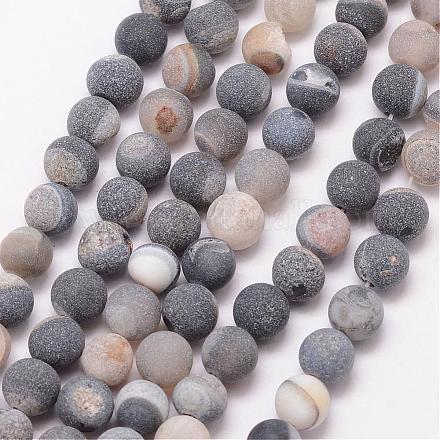 Chapelets de perle en agate géode druzy naturelle G-K166-09-10mm-09-1