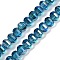 Electroplate Transparent Glass Beads Strands, Pumpkin, Faceted, Blue, 8x6mm, Hole: 1.2mm, about 78~81pcs/strand, 18.50''(47cm)