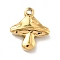 PVD Vacuum Plating 201 Stainless Steel Machine Polishing Charms, Mushroom, Golden, 13x12x3.5mm, Hole: 1.2mm