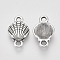 Tibetan Style Alloy Links connectors, Shell Shape, Cadmium Free & Lead Free, Antique Silver, 16x10x2mm, Hole: 1.8mm, about 1400pcs/1000g