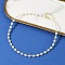 Brass & White ABS Imitation Pearl Handmade Link Chain Necklaces, Long-Lasting Plated, Cadmium Free & Lead Free, Rack Plating, Real 18K Gold Plated, 16.42 inch(41.7cm)