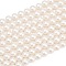 Frosted Glass Pearl Beads Strands, Round, Floral White, 8mm, Hole: 0.7mm, about 51~52pcs/strand, 15.94~16.02''(40.5~40.7cm)