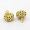 Brass Hollow Pendants, Pumpkin, Golden, 13x11mm, Hole: 1.6mm