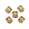 304 Stainless Steel Beads, Column with Flower, Ion Plating(IP), Real 18K Gold Plated, 7x7.5mm, Hole: 2.5mm
