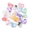 Transparent Resin Beads, Heart, with Glitter Powder, Mixed Color, 14x19x8.5mm, Hole: 4mm