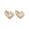 Brass Micro Pave Cubic Zirconia Pendants, Cadmium Free & Nickel Free & Lead Free, Heart Charms, Real 18K Gold Plated, Clear, 13x9.5x5mm, Hole: 1.2mm