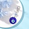 Handmade Lampwork Evil Eye Pendant Decorations, with Round Porcelain Beads and Alloy Swivel Lobster Claw Clasps, Round, 85mm