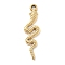 304 Stainless Steel Pendants, Snake Charm, Real 18K Gold Plated, 31x8.5x1.5mm, Hole: 1.8mm