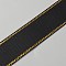 Polyester Gold Edged Grosgrain Ribbon, Black, 1 inch(25mm), about 49.21 Yards(45m)/Roll