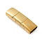 Ion Plating(IP) 316 Surgical Stainless Steel Magnetic Clasps with Glue-in Ends, Rectangle, Golden, 37x12x7mm, Hole: 10x5mm