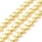 Electroplated Synthetic Non-Magnetic Hematite Beads Strands, Heart, Golden Plated, 6x6x3mm, Hole: 0.9mm, about 73pcs/strand, 16.14''(41cm)