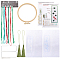 DIY Bookmarks Embroidery Kits, Including Fabric, Embroidery Thread & Needles, Plastic Embroidery Hoop, Mixed Color, Thread: 1.2mm, 7bundles