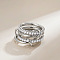Brass Micro Pave Cubic Zirconia Finger Rings, Platinum, US Size 7(17.3mm)