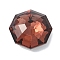 Faceted Glass Rhinestone Cabochons, Pointed Back, Octagon, Smoked Topaz, 23x23x10mm