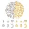 96Pcs 6 Styles 2 Colors Stainless Steel Charms, Stamping Blank Tag, Mixed Shapes, Golden & Stainless Steel Color, 8~16x5~11x0.6~1mm, Hole: 1.2~1.8mm