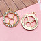 Zinc Alloy Crystal Rhinestone Pendants, Flat Round, Constellation, Light Gold, Taurus, 21x18mm