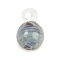 Handmade Lampwork Pendants, Round, Light Steel Blue, 27.5~28.5x17.5~18mm, Hole: 4.5~5mm
