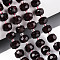 Natural Garnet Beads Strands, with Seed Beads, Faceted, Rondelle, 7~8.5x5~7mm, Hole: 1mm, about 22~28pcs/strand, 7.09~7.87 inch(18~20cm)