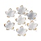 Transparent Acrylic Bead Caps, with Golden Edge, Flower, Gainsboro, 23.5x1.5mm, Hole: 1.5mm, about 962pcs/500g