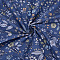 1M Flower Pattern Cotton Fabric, Craft Supplies, Steel Blue, 1600x0.2mm