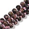 Natural Rhodonite Beads Strands, Faceted, Rondelle, with Seed Beads, 7.5~8x6.5mm, Hole: 1.4mm, about 45~46pcs/strand, 15.75''(40cm)