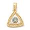 Brass Micro Pave Cubic Zirconia Pendents, with Shell Charms, Real 18K Gold Plated, 14.5x12.5x2.5mm, Hole: 5mm