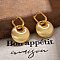 Flat Round Brass Hoop Earrings for Women, Real 22K Gold Plated, 41.5x25.5mm