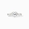 2Pcs Heart 925 Sterling Silver Micro Pave Clear Cubic Zirconia Finger Rings for Women, Platinum, US Size 6(16.5mm)
