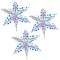 PET Snowflake Pendant Decorations, Christmas Tree Hanging Decorations, Colorful, 385x385x93.5mm