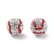 Polymer Clay Rhinestone Beads, Two Tone Color, Pave Disco Ball Beads, Round, Baseball, Crystal, 12mm, Hole: 1.4mm