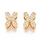 Brass Micro Pave Clear Cubic Zirconia Beads, Letter, Nickel Free, Letter X, 9x7x5mm, Hole: 3X2mm
