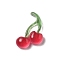 Resin Cabochons, Imitation Fruit, Cherry, Red, 14.5x9x3mm