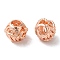 Rack Plating Alloy European Beads, Cadmium Free & Nickel Free & Lead Free, Large Hole Beads, Rondelle, Rose Gold, 12x10mm, Hole: 5mm