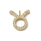 Ion Plating(IP) 304 Stainless Steel Micro Pave Cubic Zirconia Charms, Constellation, Taurus, 11x11x2mm, Hole: 1.8mm