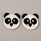 Animal Polyester Knitted Appliques, Costume Hat Bag Ornament Accessories, Panda Pattern, 34x33.5x3mm